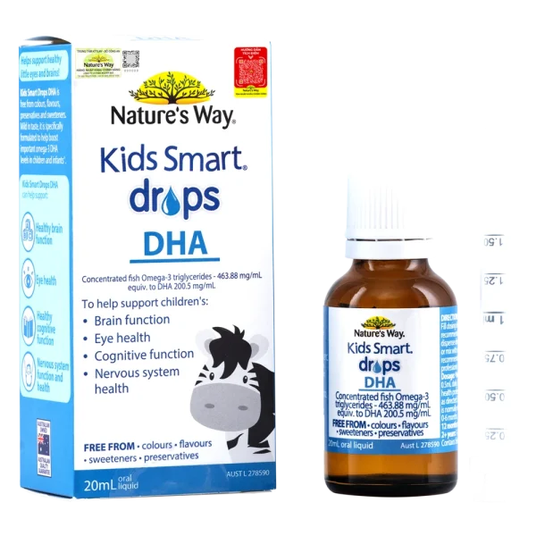 Nature's Way Kids Smart Drops DHA - Hỗ trợ phát triển não bộ, thị lực cho trẻ (Sao chép)